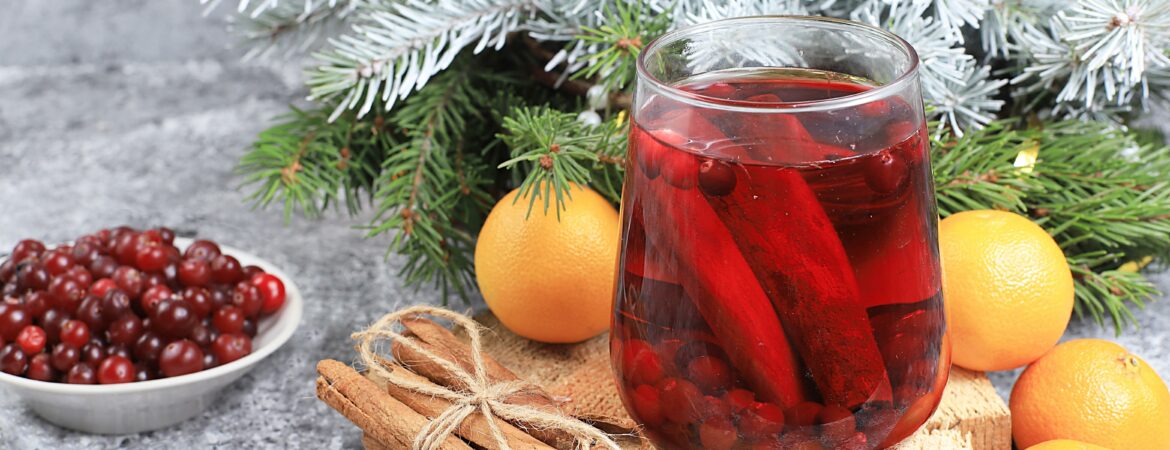 wintery holiday sangria