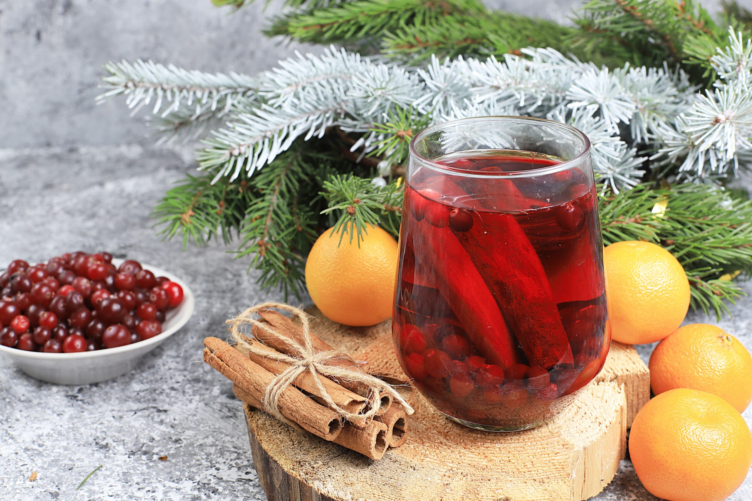 wintery holiday sangria